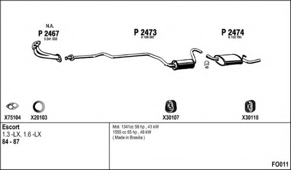 FENNO FO011 Exhaust System
